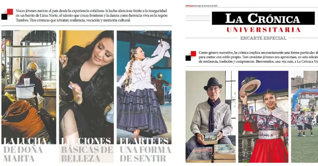 La edición 20 “La Crónica Universitaria” dcultura trabajos periodísticos Diario Oficial El Peruano y la Agencia Andina
